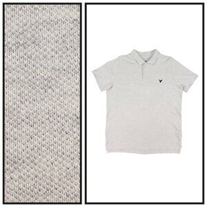 American Eagle Men's Heather Gray Polo Shirt Large Classic Fit Eagle Logo